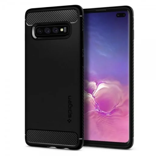 Spigen Rugged Armor tok Samsung S10 Plus matt fekete - 1