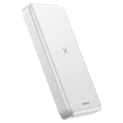 Baseus M36 10000 mAh powerbank vezeték nélküli Qi gyorstöltéssel fehér színben - 3