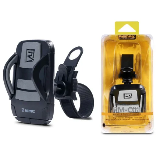 Remax kormányra rögzíthető biciklis telefontartó fekete/szürke - 6