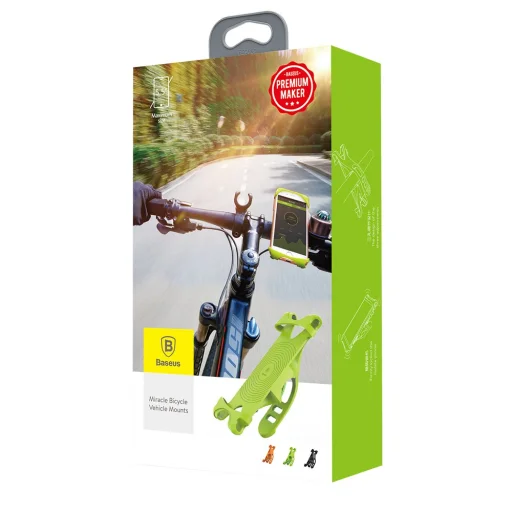 Baseus Miracle kormányra rögzíthető biciklis telefontartó zöld (SUMIR-BY06) - 10