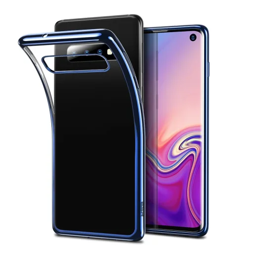 ESR Essential áttetsző tok Samsung S10 kék színű kerettel - 1