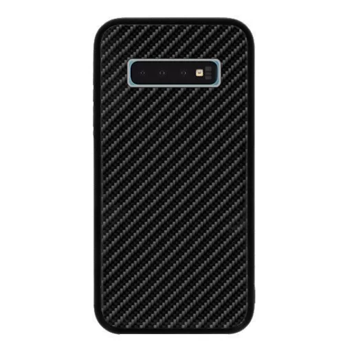 Carbon üveg hátlapú tok Samsung S10 fekete - 3