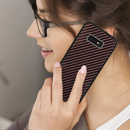 Carbon üveg hátlapú tok Samsung S10 sötétszürke - 3