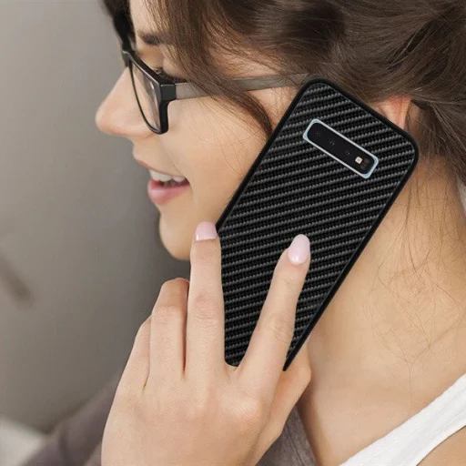 Carbon üveg hátlapú tok Samsung S10 Plus fekete - 3
