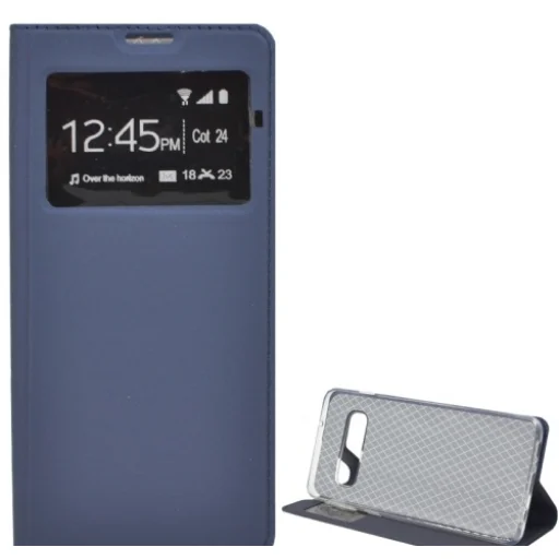 Bőr S-View fliptok Samsung S10e sötétkék - 1