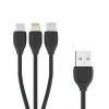 Remax Lesu micro USB/ Lightning/ USB Type-C kábel 1m 2.1A fekete thumbnail