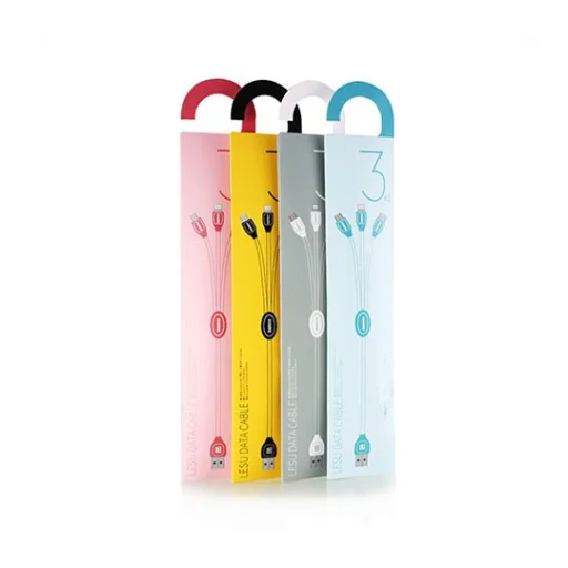 Remax Lesu micro USB/ Lightning/ USB Type-C kábel 1m 2.1A fekete - 4