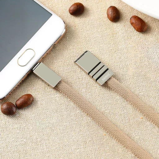 Remax Weave RC-081m USB/micro USB kábel szövet szigeteléssel 1m 2.1A zöld - 4