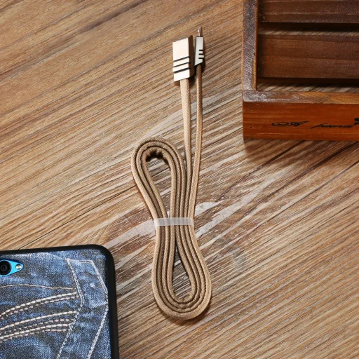 Remax Weave RC-081m USB/micro USB kábel szövet szigeteléssel 1m 2.1A zöld - 5