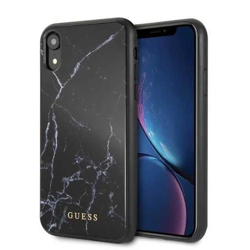 Guess iPhone XR tok fekete márvány mintázattal - 2