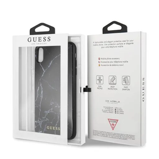 Guess iPhone XS MAX tok fekete márvány mintázattal - 5