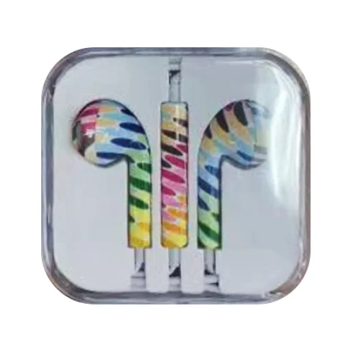 Fülhallgató mikrofonnal és hangerő szabályzóval iPhone/iPad/iPod több színű mintával - 1