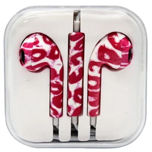 Fülhallgató mikrofonnal és hangerő szabályzóval iPhone/iPad/iPod pink mintával - 1