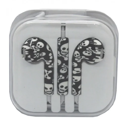 Fülhallgató mikrofonnal és hangerő szabályzóval iPhone/iPad/iPod fekete mintával - 1