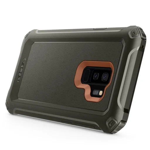 Spigen Pro Guard 360 fokozott védelmet nyújtó tok + kijelzővédő üvegfólia Samsung S9 Plus katonai zöld - 6