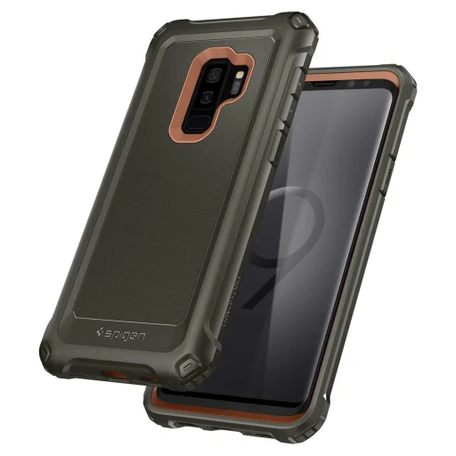 Spigen Pro Guard 360 fokozott védelmet nyújtó tok + kijelzővédő üvegfólia Samsung S9 Plus katonai zöld - 4