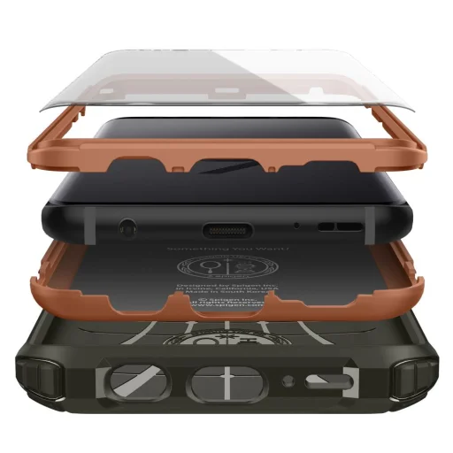 Spigen Pro Guard 360 fokozott védelmet nyújtó tok + kijelzővédő üvegfólia Samsung S9 Plus katonai zöld - 5