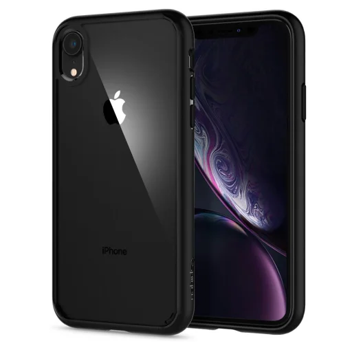 Spigen Ultra Hybrid tok iPhone XR áttetsző/fekete kerettel (064CS24874) - 1
