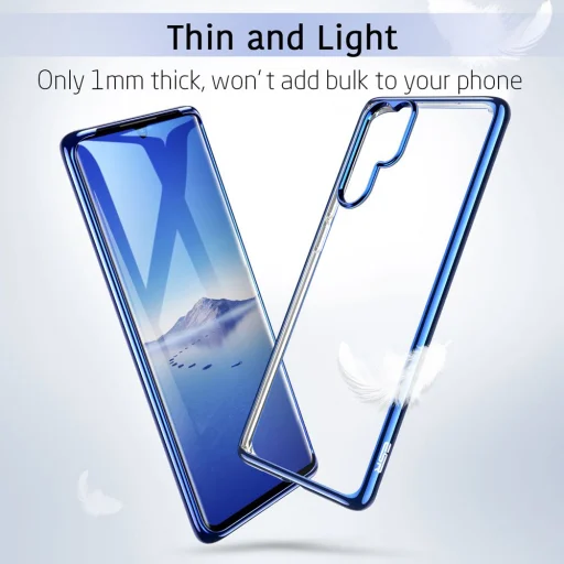 ESR Essential áttetsző tok Huawei P30 kék színű kerettel - 2