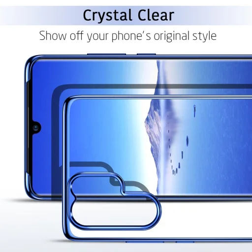 ESR Essential áttetsző tok Huawei P30 kék színű kerettel - 3