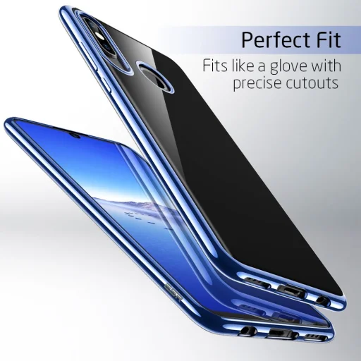 ESR Essential áttetsző tok Huawei P30 kék színű kerettel - 4