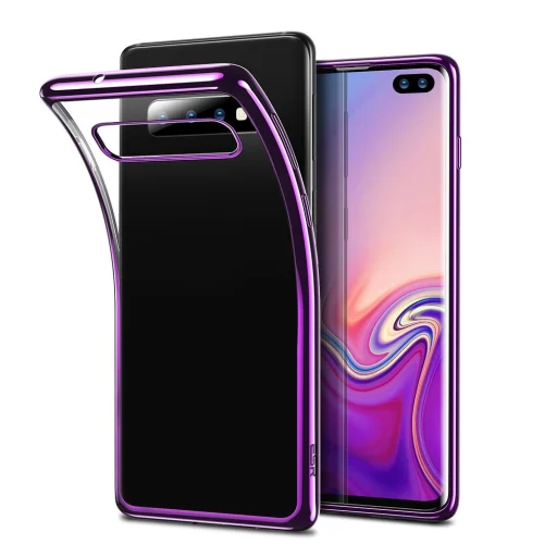 ESR Essential áttetsző tok Samsung S10 Plus lila színű kerettel - 1
