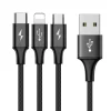 Baseus Rapid micro USB/ Lightning/ USB Type-C kábel 1,2m 3A fekete thumbnail