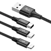 Baseus Rapid micro USB/ Lightning/ USB Type-C kábel 1,2m 3A fekete thumbnail
