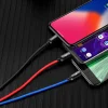 Baseus 3 Primary Colors micro USB/ Lightning/ USB Type-C kábel 1,2m 3.5A fekete - 10