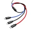 Baseus 3 Primary Colors micro USB/ Lightning/ USB Type-C kábel 1,2m 3.5A fekete - 5
