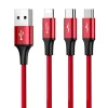 Baseus Rapid micro USB/ Lightning/ USB Type-C kábel 1,2m 3A piros thumbnail