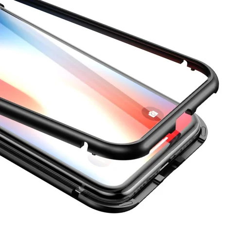 Baseus mágneses tok iPhone X/XS fekete/áttetsző - 6