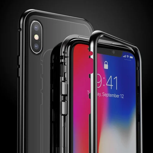 iPhone Xs Max Baseus mágneses tok ezüst/áttetsző - 7