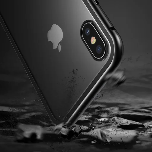 iPhone Xs Max Baseus mágneses tok ezüst/áttetsző - 10
