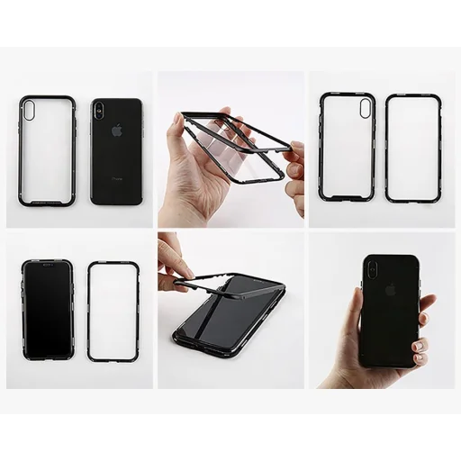 iPhone Xs Max Baseus mágneses tok ezüst/áttetsző - 16