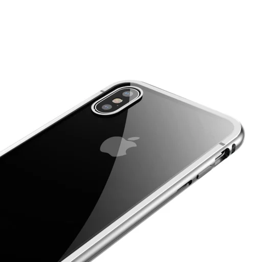 iPhone Xs Max Baseus mágneses tok ezüst/áttetsző - 2
