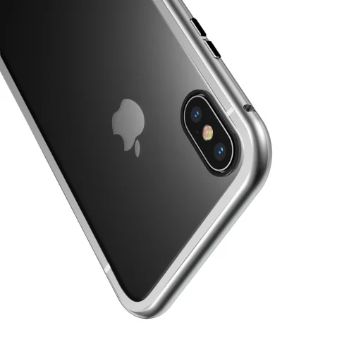 iPhone Xs Max Baseus mágneses tok ezüst/áttetsző - 4