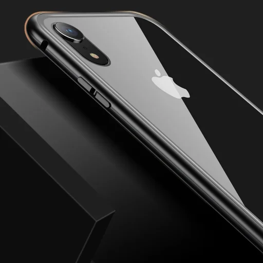 Baseus mágneses tok iPhone XR ezüst/áttetsző - 2