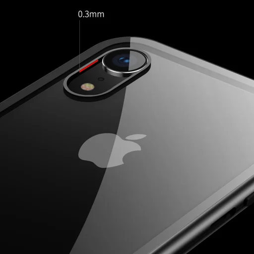 Baseus mágneses tok iPhone XR ezüst/áttetsző - 3