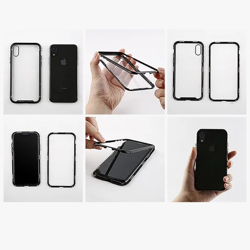 Baseus mágneses tok iPhone XR ezüst/áttetsző - 5