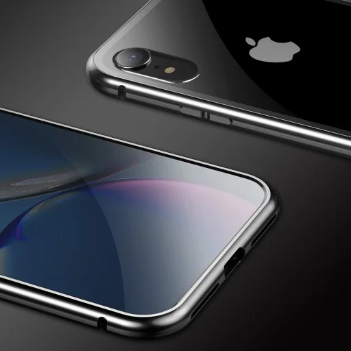 Baseus mágneses tok iPhone XR ezüst/áttetsző - 4