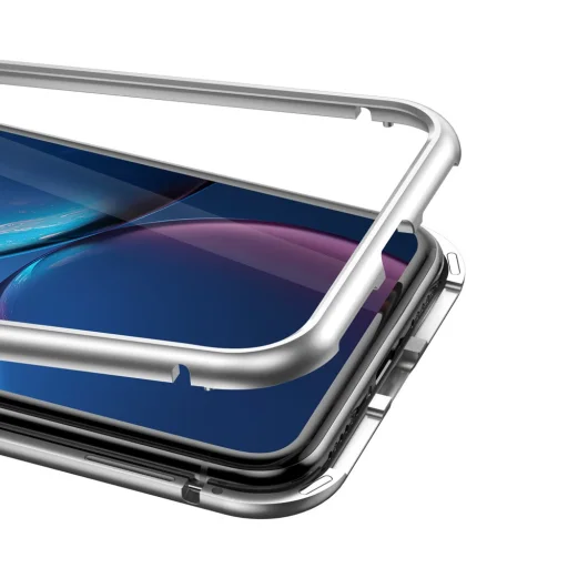 Baseus mágneses tok iPhone XR ezüst/áttetsző - 9