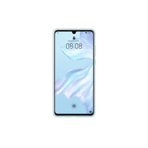 Huawei Car flexibilis szilikon tok fémbetéttel Huawei P30  világoskék színben - 2