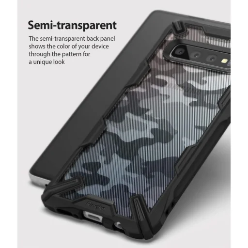 Ringke Fusion X PC tok TPU kerettel Samsung S10 Plus camo/fekete - 6