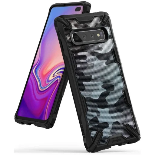 Ringke Fusion X PC tok TPU kerettel Samsung S10 Plus camo/fekete - 1