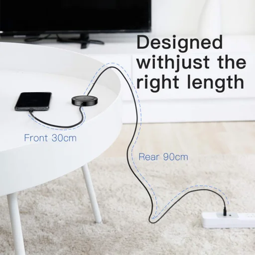 Baseus vezeték nélküli + Lighting töltő egyben 5W 5V/3A 1.2m fekete  (WXCA-01) - 4