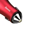 Baseus univerzális autós szivargyújtós töltő 2 USB aljzattal piros színben - 6