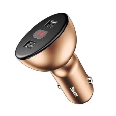 Baseus univerzális szivargyújtós autós töltő 360 fokban dönthető fejjel arany (CCALL-YT0V)