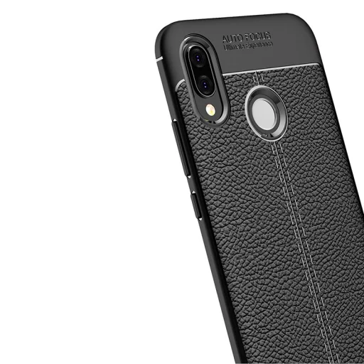 Litchi mintázatú flexibilis TPU tok Huawei P20 Lite szürke - 7