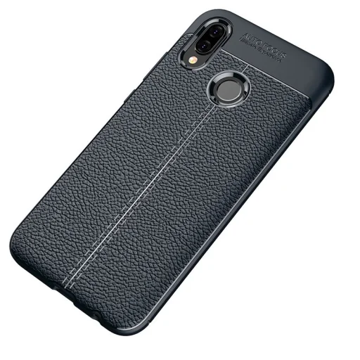 Litchi mintázatú flexibilis TPU tok Huawei P20 Lite kék - 4
